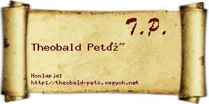 Theobald Pető névjegykártya